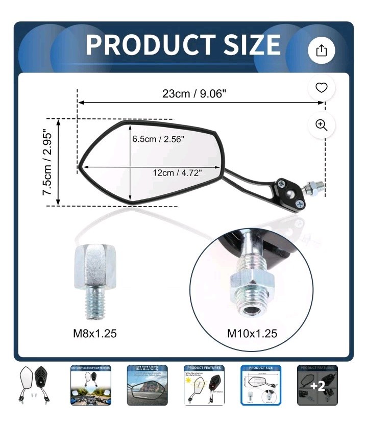 Rear Right Motorcycle Mirror