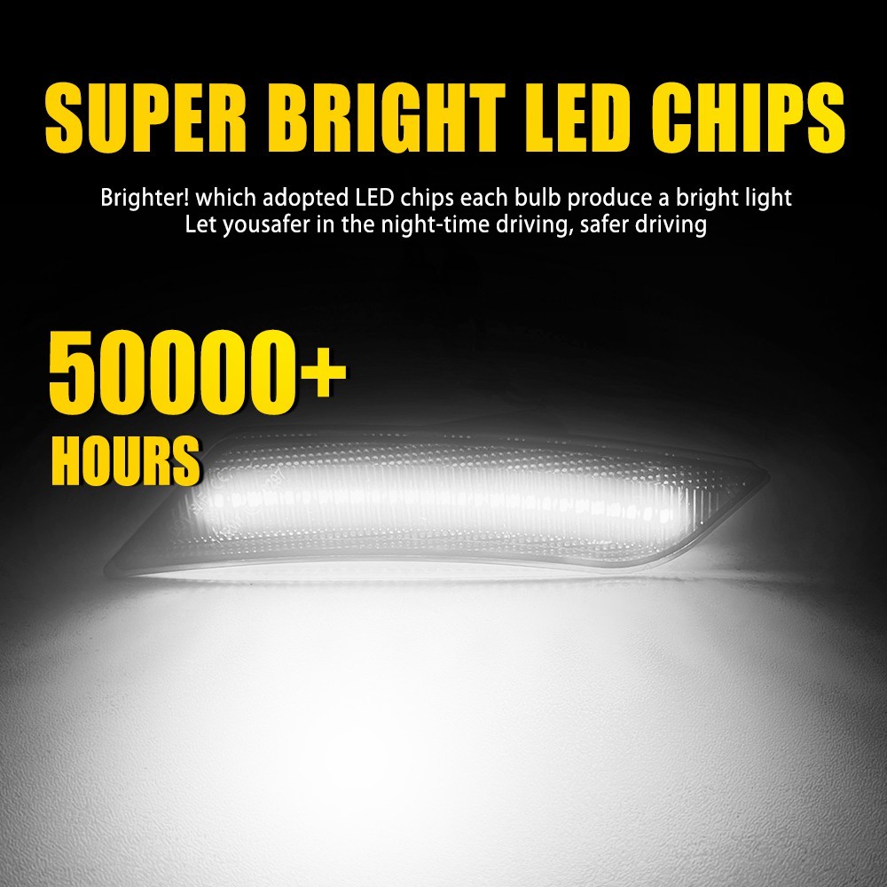 For 2013-2014 Cadillac ATS LED Front Side Marker Light Bumper Lamp Smoke White D