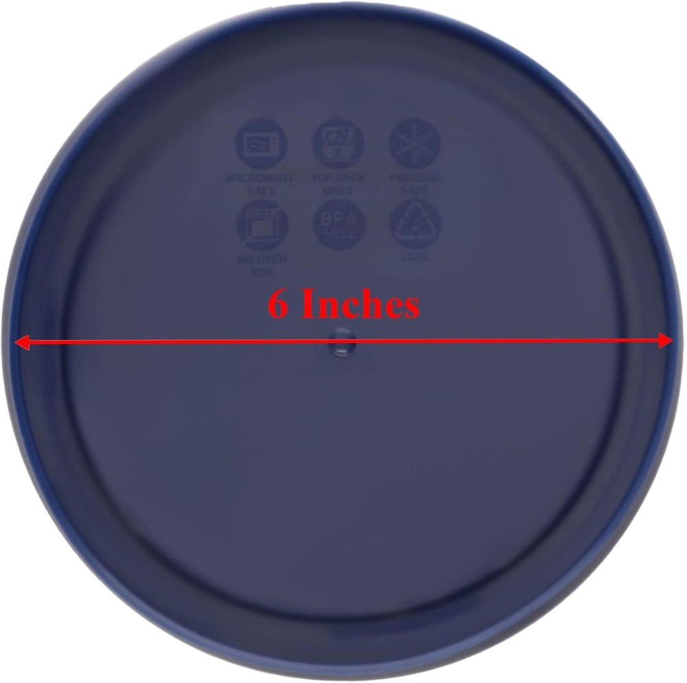 Pyrex 7201-PC 4-Cup Dark Blue Round Replacement Lids - 3 pack - Navy