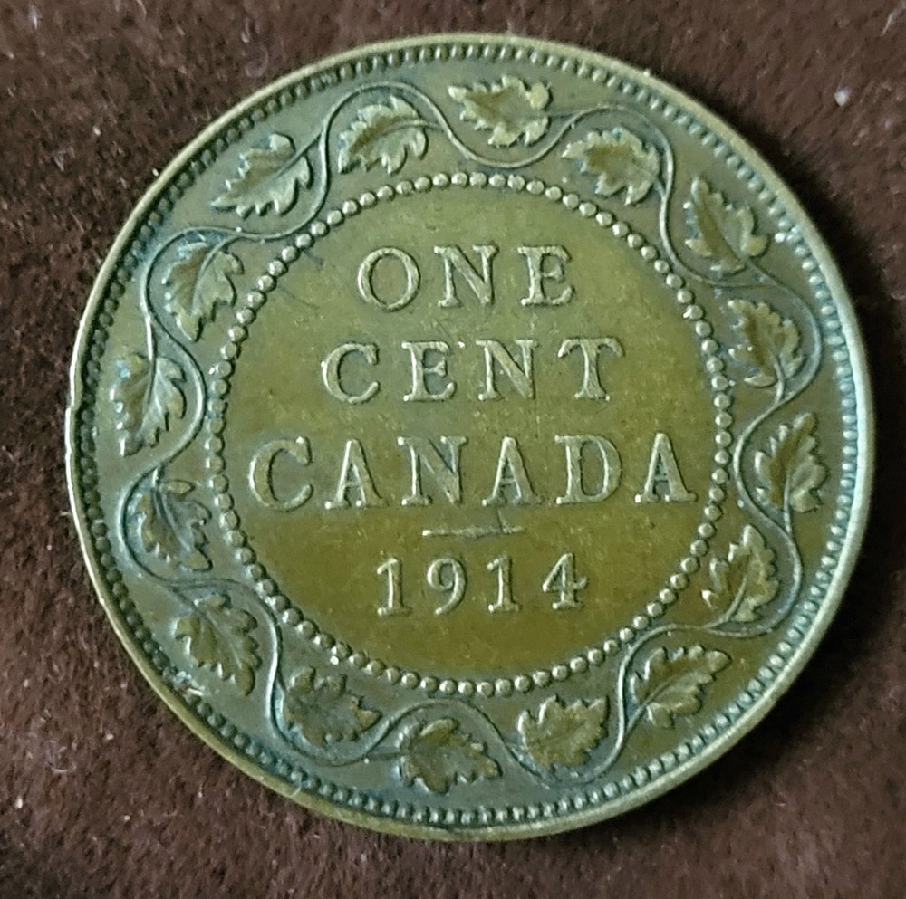 1914 Large Cent Canadian One Cent Coin Penny - NIce