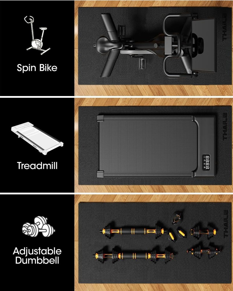 THAILE 84x36 1/4" Treadmill Rowing Machine Mat