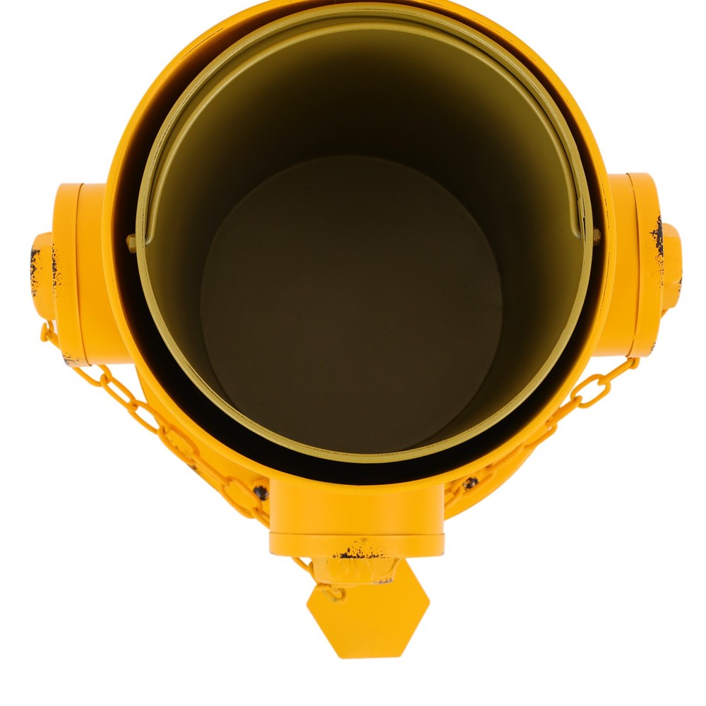 Yellow Garbage Can 2.5L Step-On Fire Hydrant Trash Can Detachable Iron Waste Bin