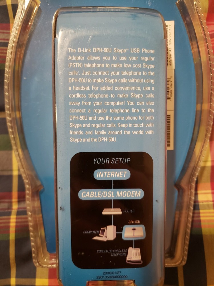 D-Link DPH-50U Skype USB Phone Adapter Skype Certified