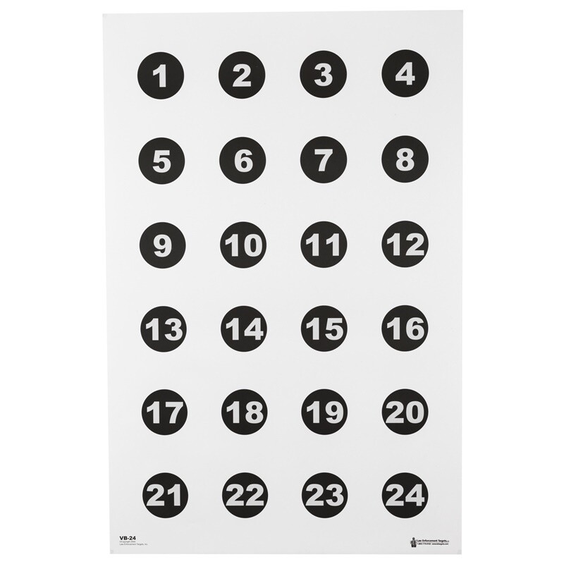 Action Target Command Training Target 3" Numbered Circles 23" x 35" 100 Per Box