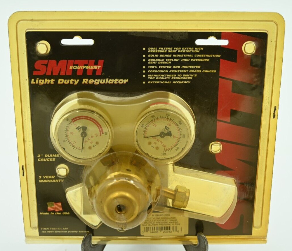 Smith Acetylene Regulator H1944F-200 NEW Sealed Package