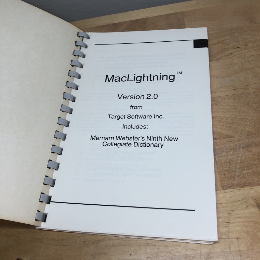 Vintage Mac Lightning MacLightning Apple Macintosh Computer Software Manual 1985