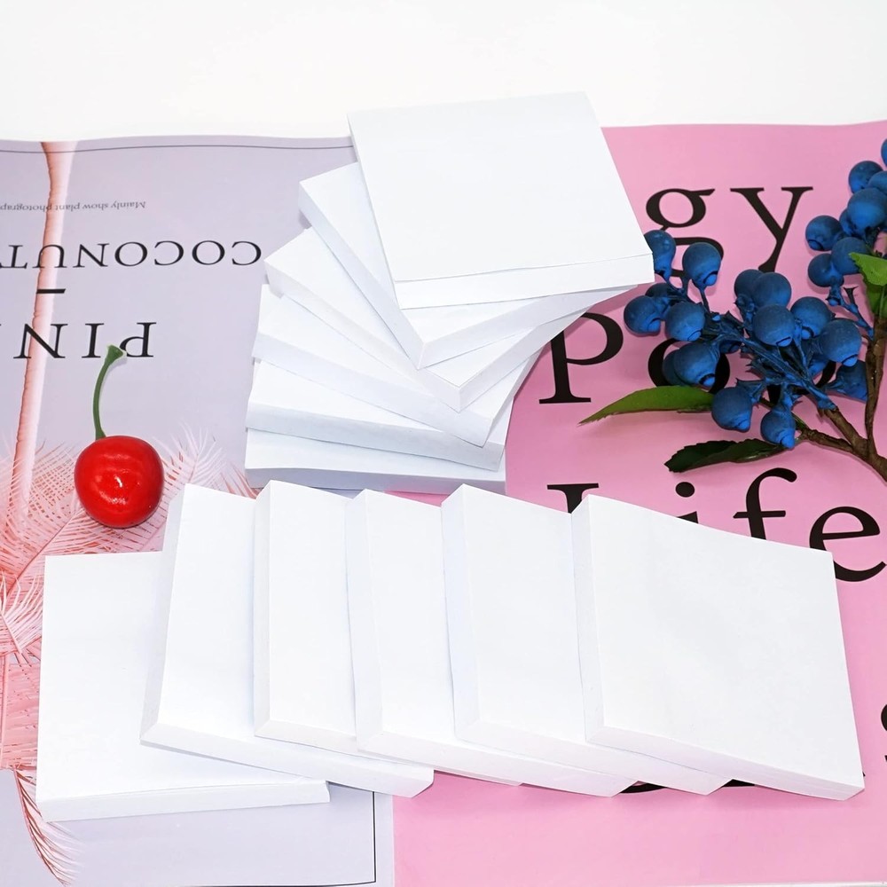 12 Pads Stiy Notes 100 Sheets/Pad Self-Sti Notes Pads, Easy Stiy