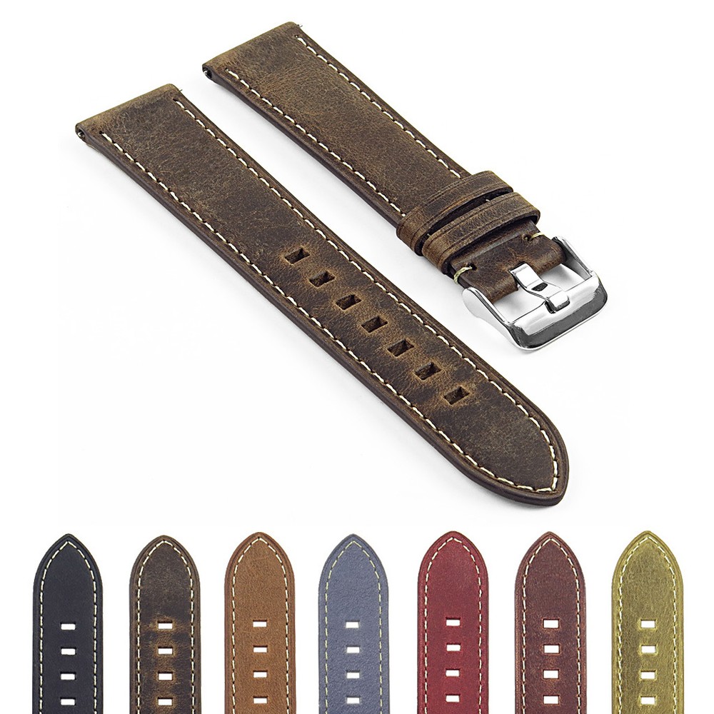 DASSARI Vintage Italian Leather Strap Band Quick Release
