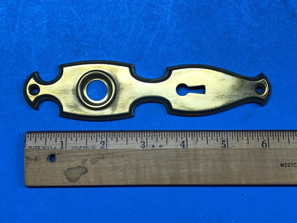 Solid Brass Doorknob Backplates MATCHING PAIR Restored (M7938)