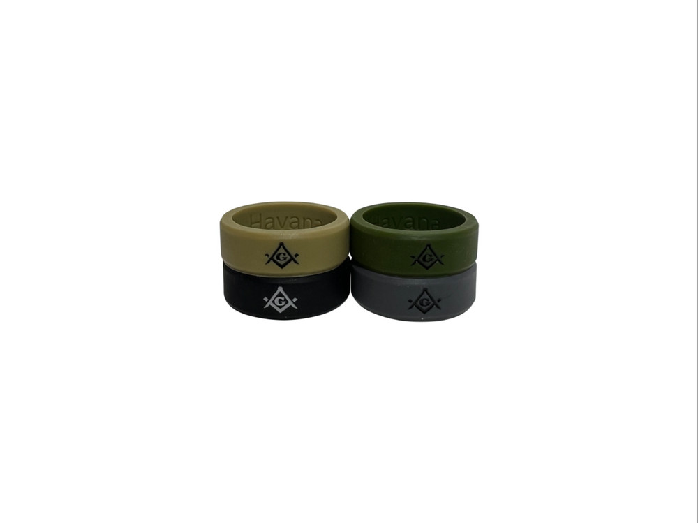 Masonic Ring Silicone Service Pack ( 4 pack backfilled in subdued black/gray)
