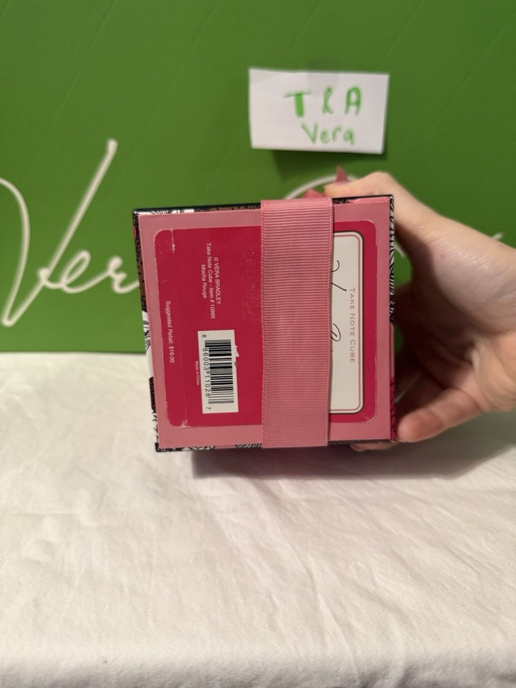 Vera Bradley Mocha Rouge Take Note Cube NWT Retired Pattern