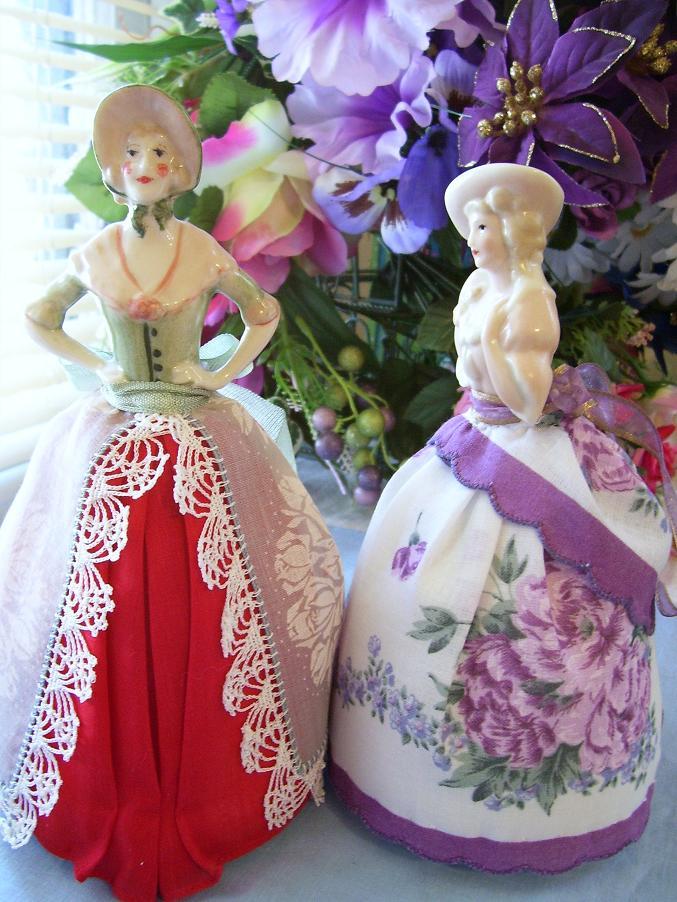 Half Doll, Pincushion, Pattern using Old Linens or Hanky's,