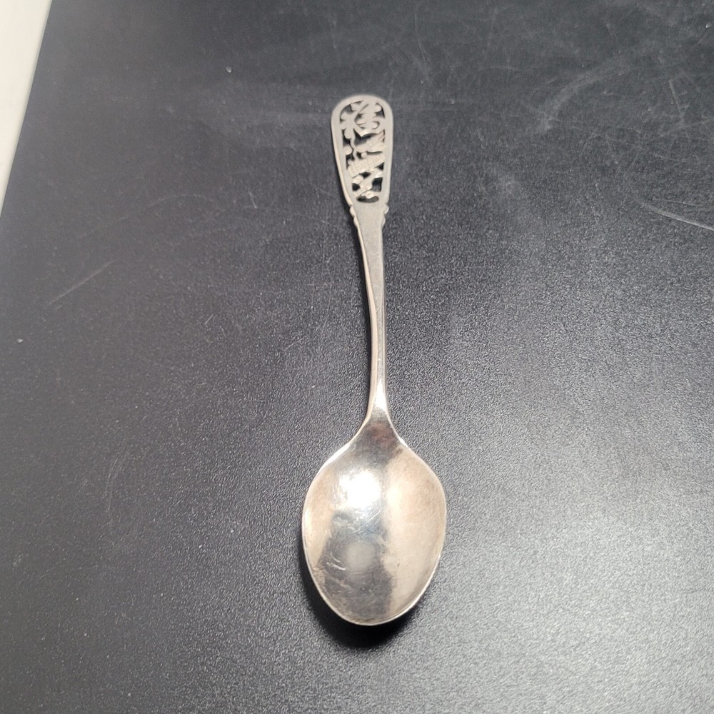 Silver Dragon Ornate Tea Spoon Taiwan Vintage Marked Silver