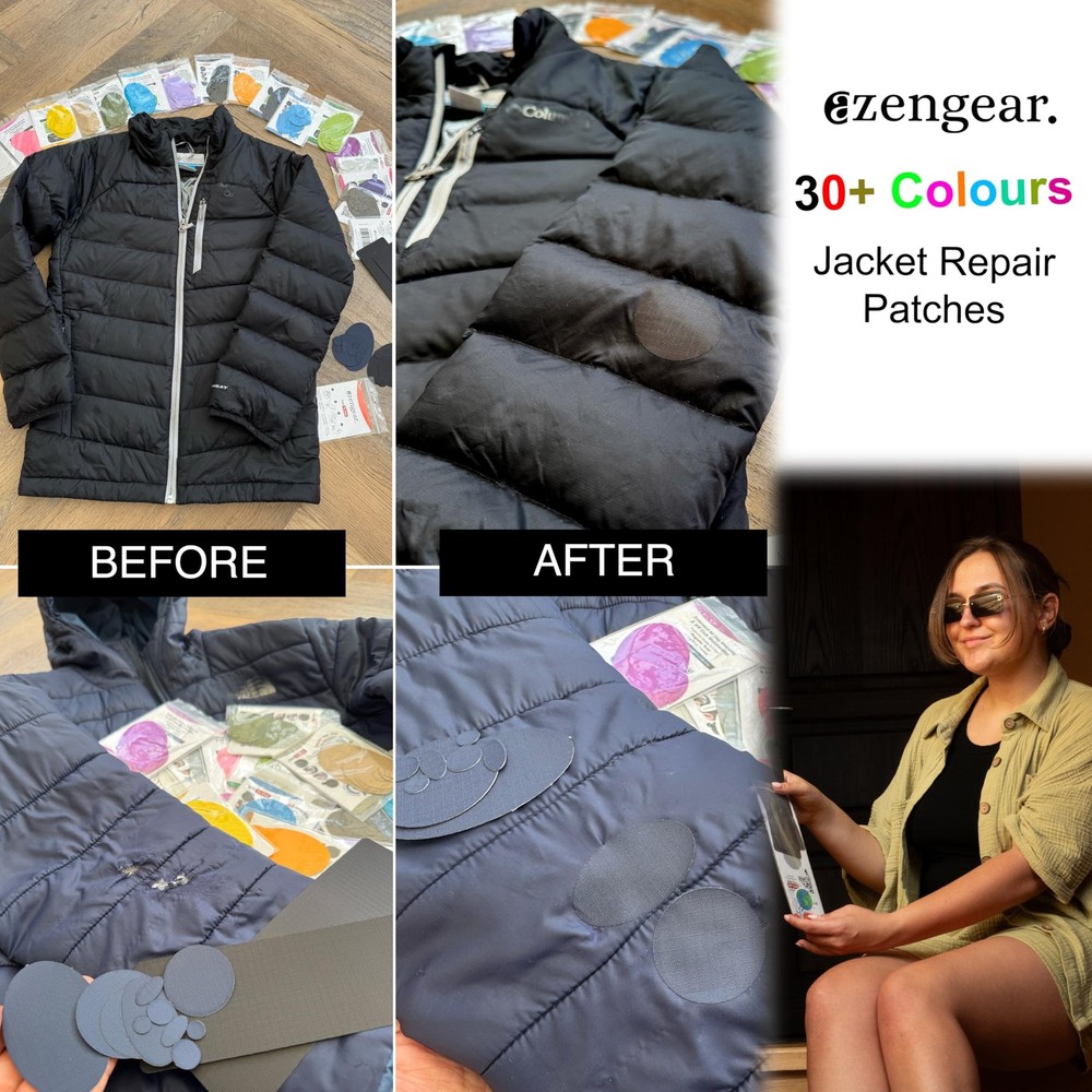 aZengear Repair Patches - Waterproof, Different Sizes, Graphite
