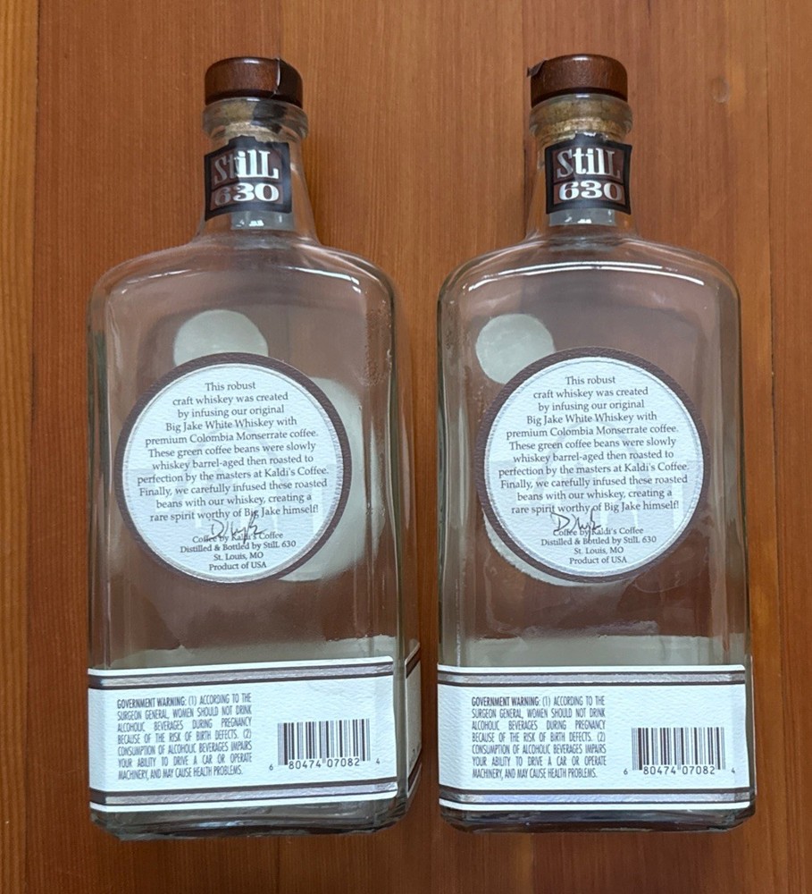 (2) Still 630 Whiskey Bottles Signed Numbered St Louis Empty 750ml