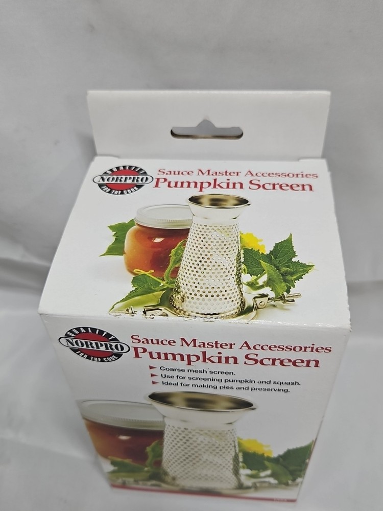 Norpro Silver Pumpkin and Squash Screen. Sauce Master Accessory Open Box #1954