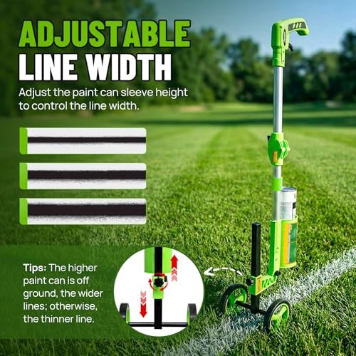 Foldable Marking Paint Wand, 2-Wheel/Line Widths Adjustable/with Bag,