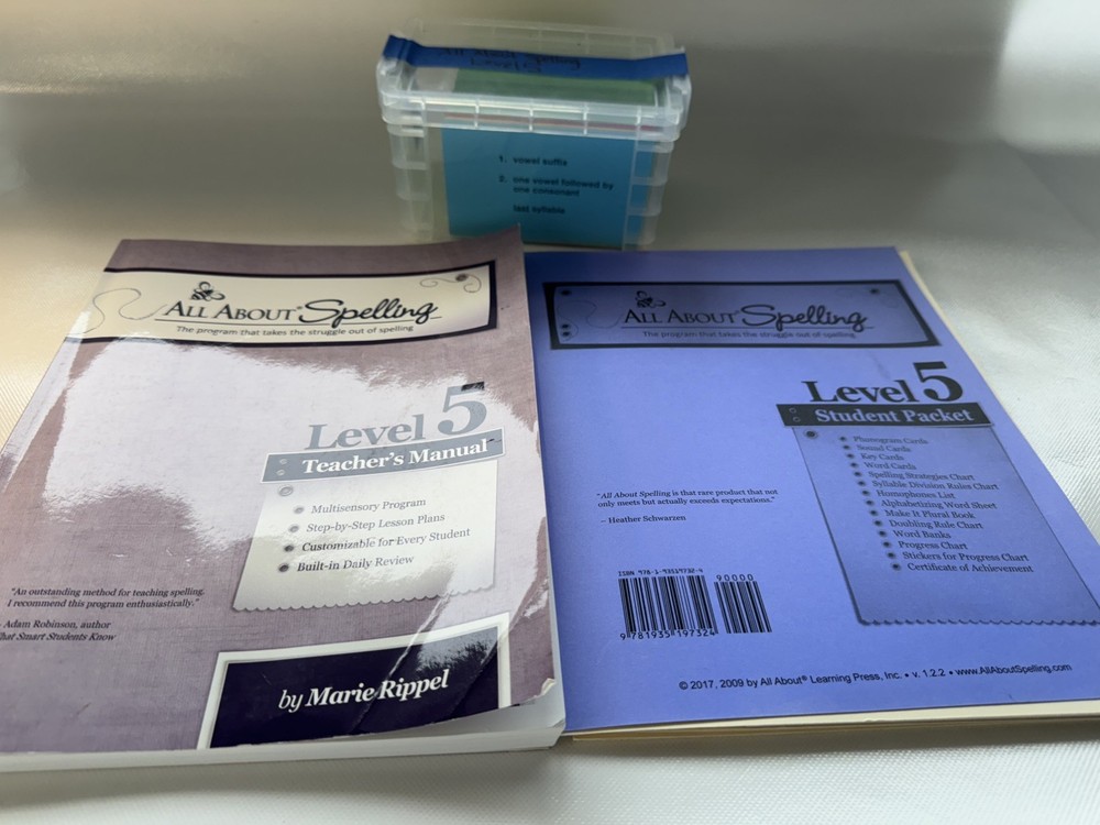 All About Spelling Level 5 Teacher Manual, Student Pack, Letter Tiles, bundle