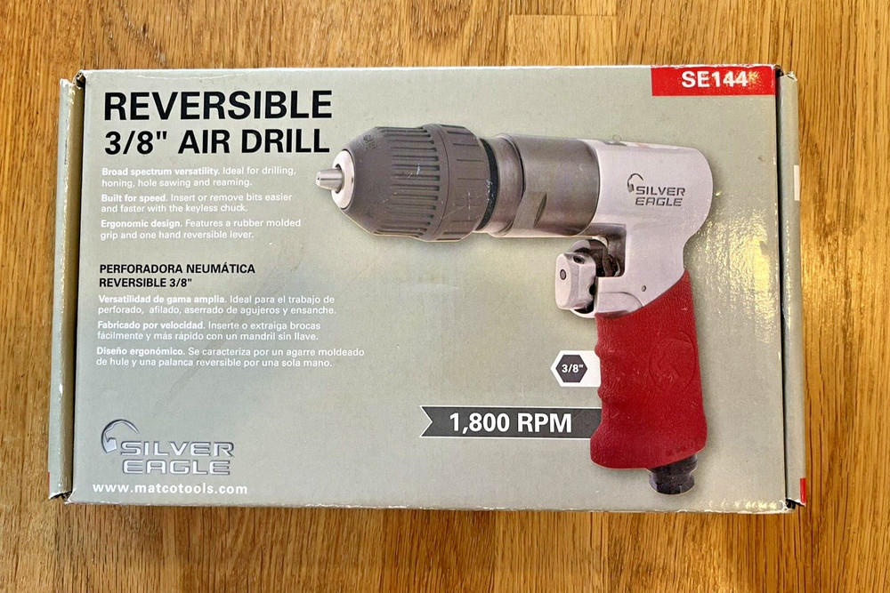Matco Tools 3/8" Reversible Keyless Pneumatic Air Drill SE144 New Silver Eagle