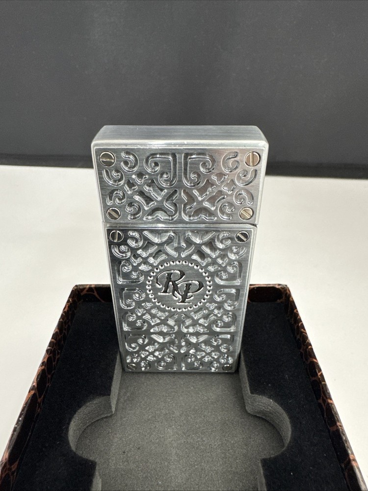 Rocky Patel Burn Double Jet Lighter - Chrome with Chrome Plates - New