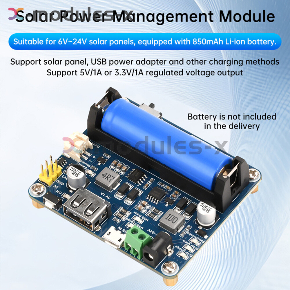 Power Manager Module for 6V~24V Solar Panel Support MPPT USB Battery Charging