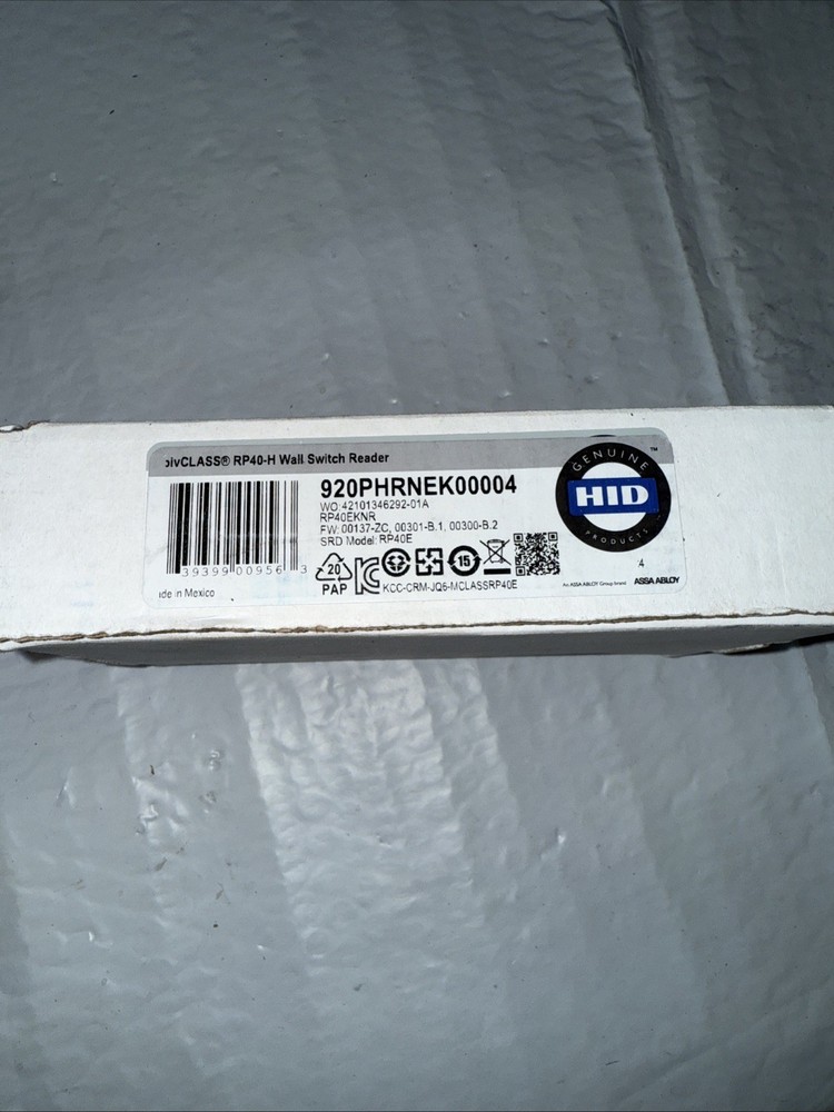 HID pivClass RP40-H Wall Switch Reader Model 920PHRNEK00004 New Open Box