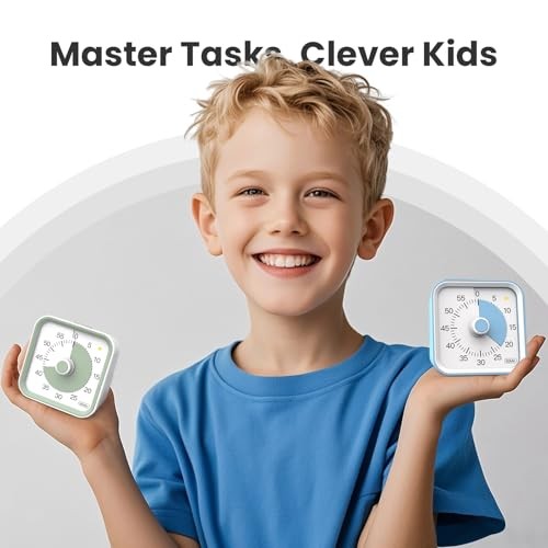 Visual Timer for Kids with Pause Function, 60 Minute Countdown Timer for White