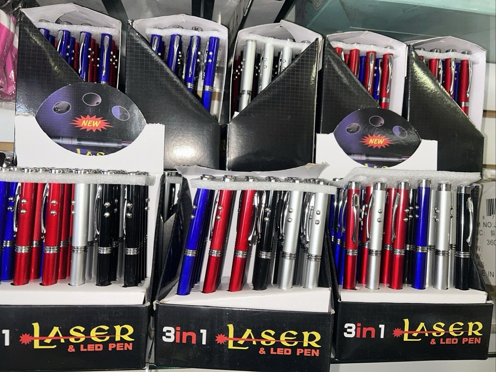 36pcs Laser Pointer Ballpoint Pens Red Point Visible Beam Lazer Flashlight