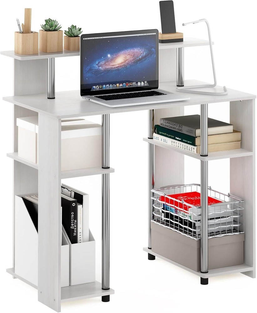 Simple Design Computer Writing Desk Sturdy Work Office Desks Table White Oak New