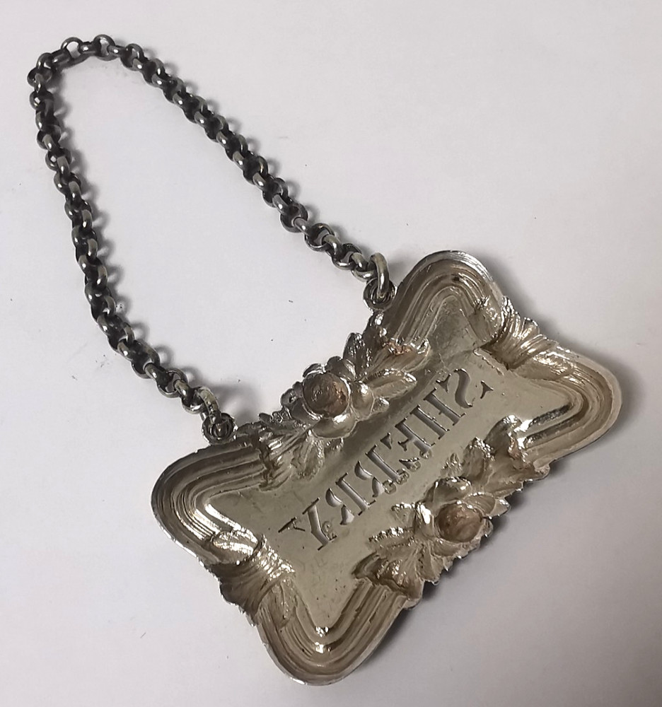 William IV Solid Silver Sherry Wine Label -London 1831