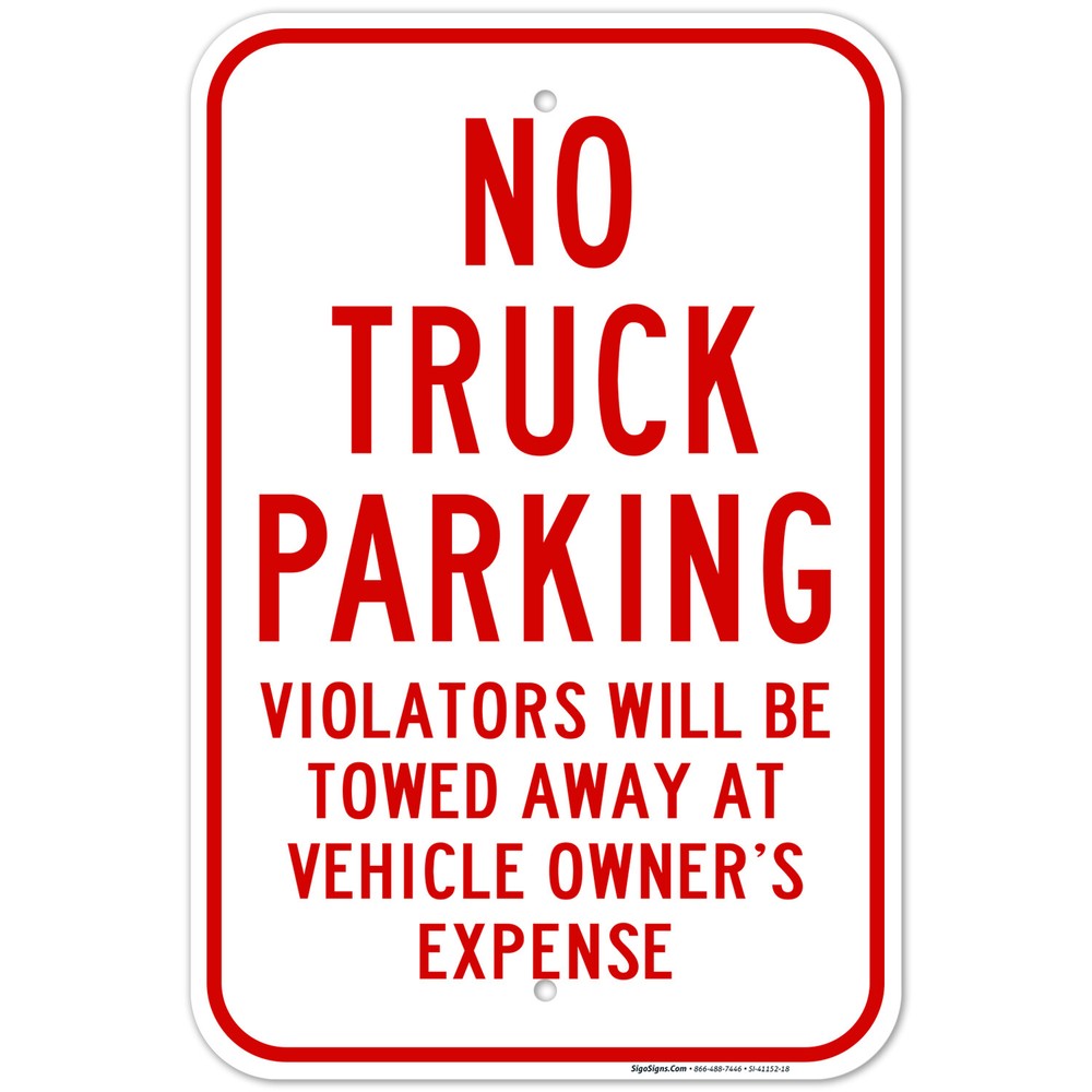 No Truck Parking Sign,