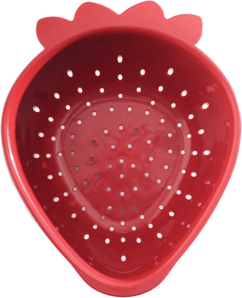 Norpro 1 Quart Mini Strawberry Colander, Red (3-Pack)