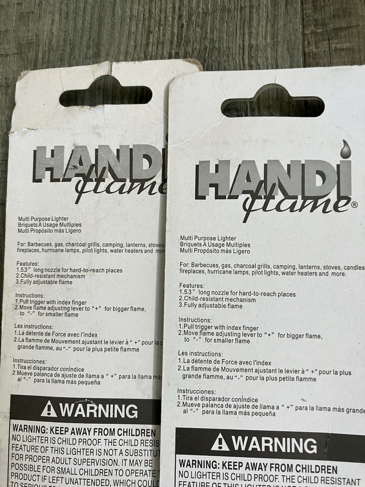 6 pack Handi flame refillable Butane multi-purpose camping BBQ home lighter