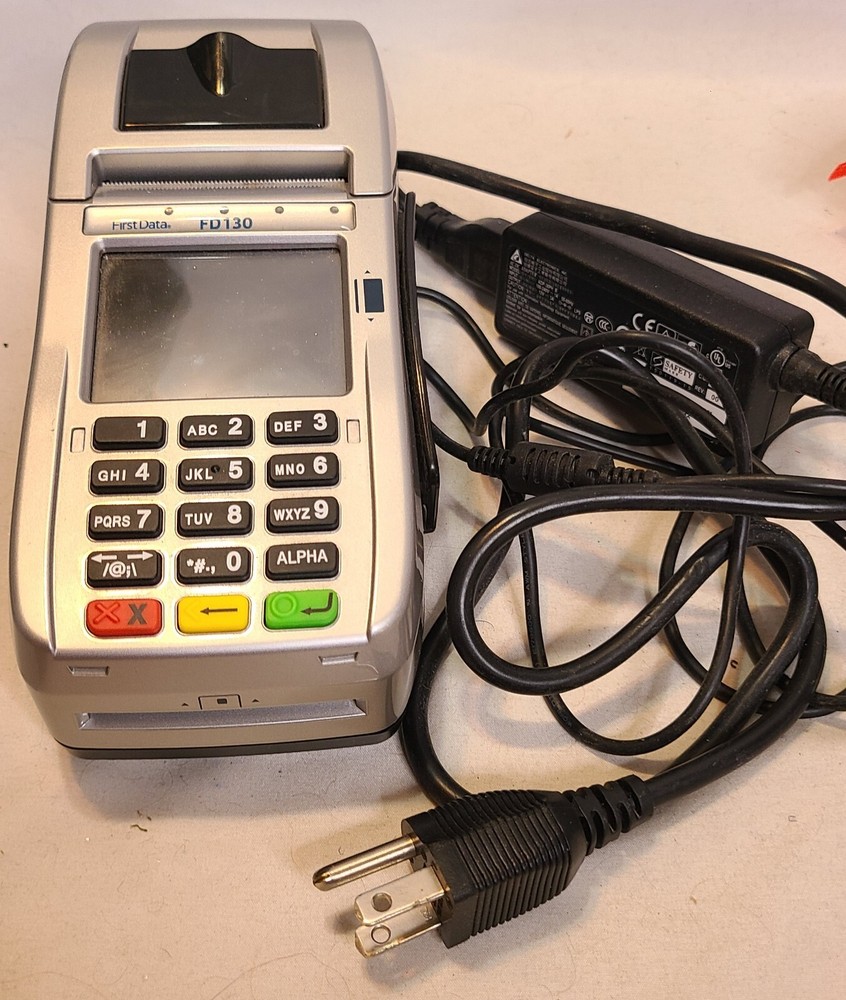 First Data FD130 Terminal Merchant Credit Card Machine Printer