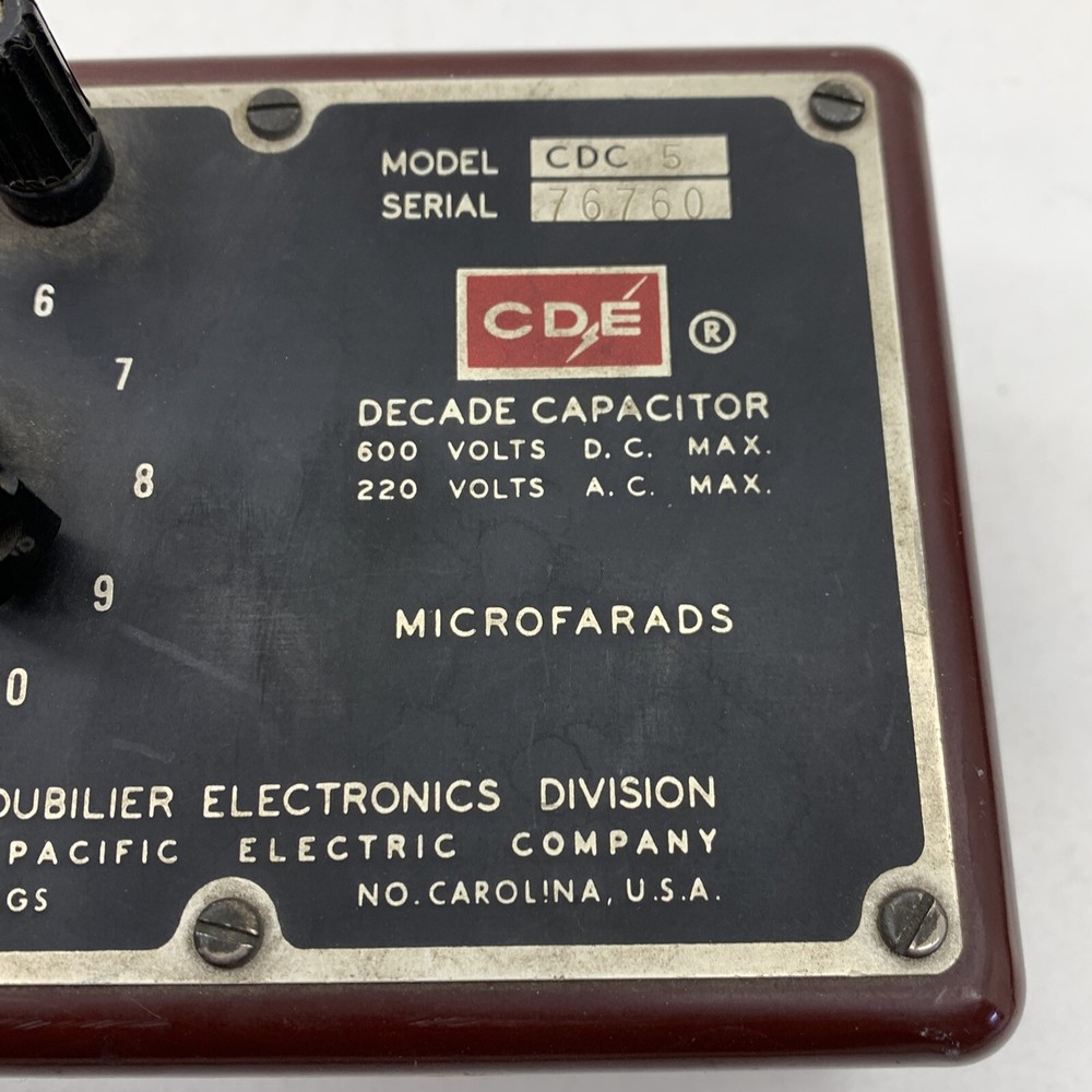 Cornell-Dubilier Electronics CDC-5 Decade Capacitor 600VDC 220VAC