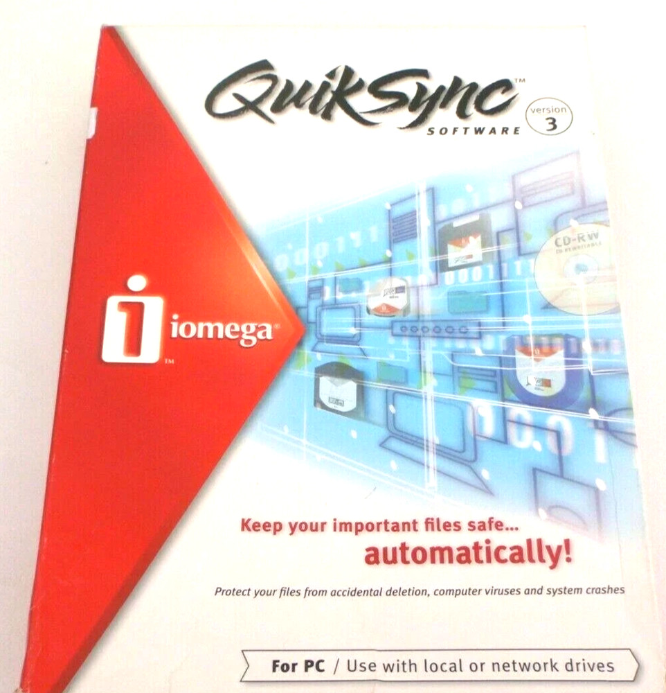 PC BACKUP SOFTWARE IOMEGA QUIK SYNC VERSION 3 AUTOMATIC SCHEDULING RECOVERY NOS