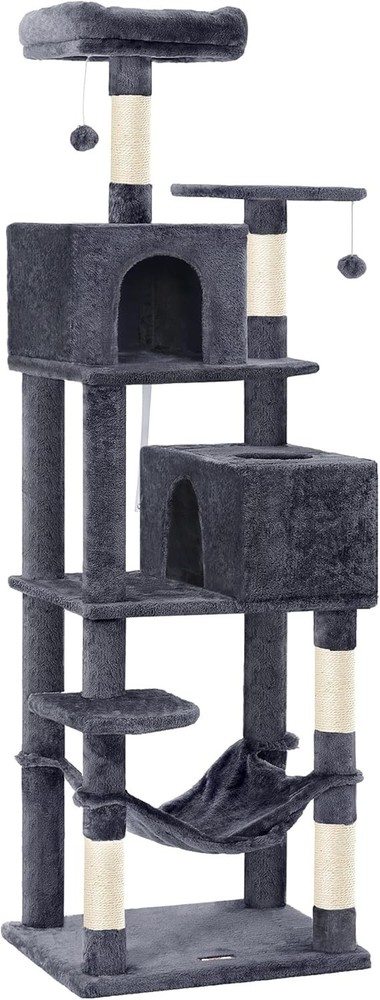 Sturdy Multi-Level Cat Tree with Dual Perches and Scratching Posts - 73.2-Inch