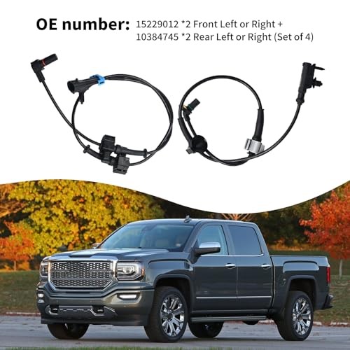 4Pcs 15229012 Front Rear Left & Right ABS Wheel Speed Sensor Replacement for
