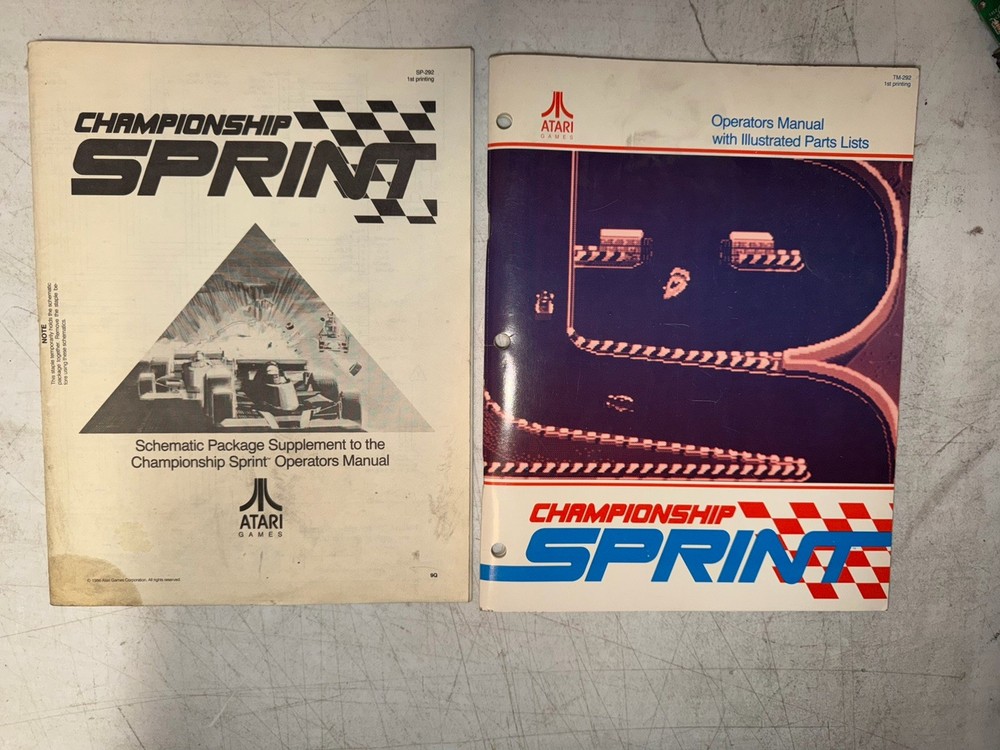 Original Atari Championship Sprint  Arcade Operators Manual & Schematic Package