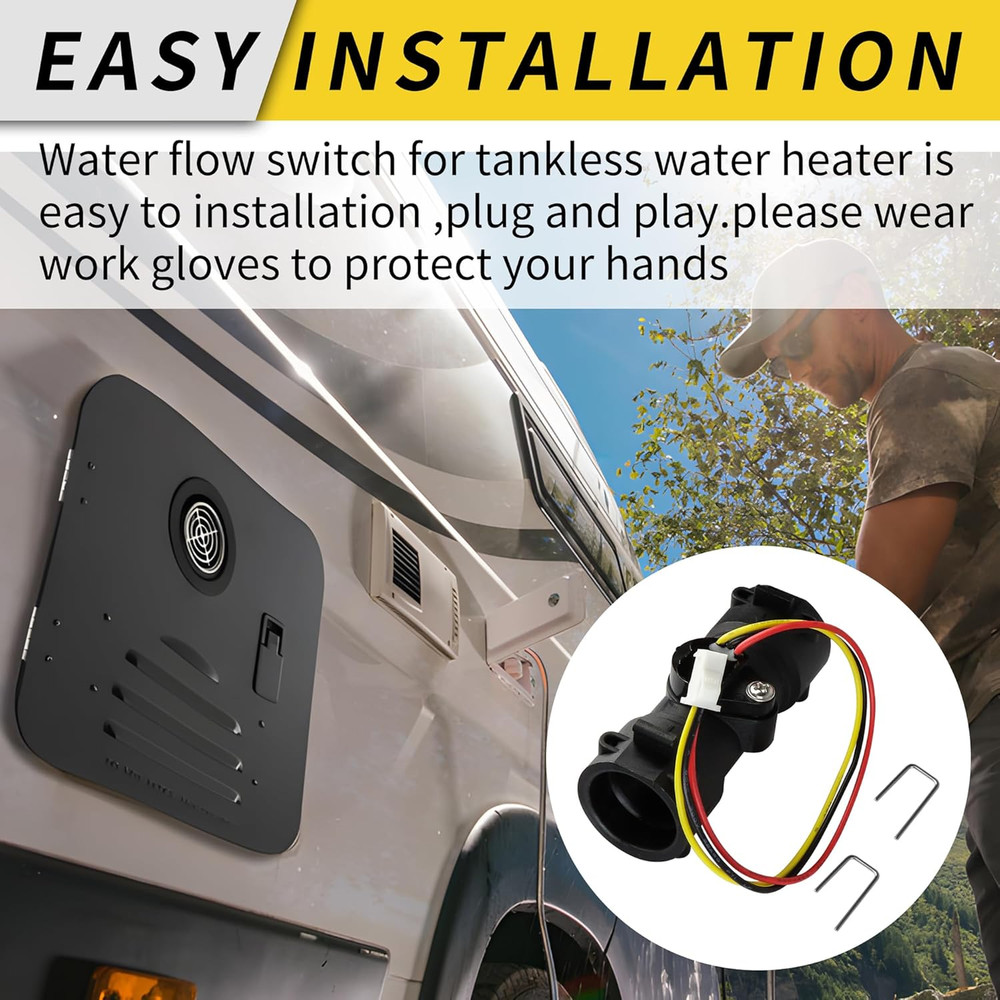 Water Flow Sensor Replacement for Gas Tankless Water Heater and CAMPLUX Ranei...