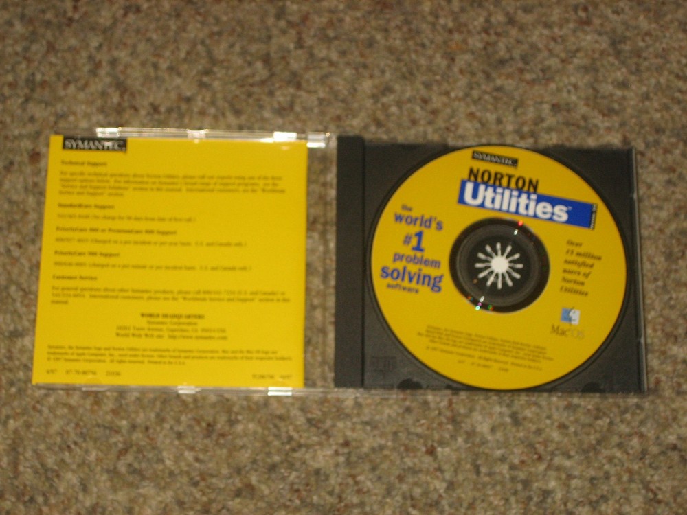 Symantec Norton Utilities Version 3.5 Mac OS CDROM Software Vintage