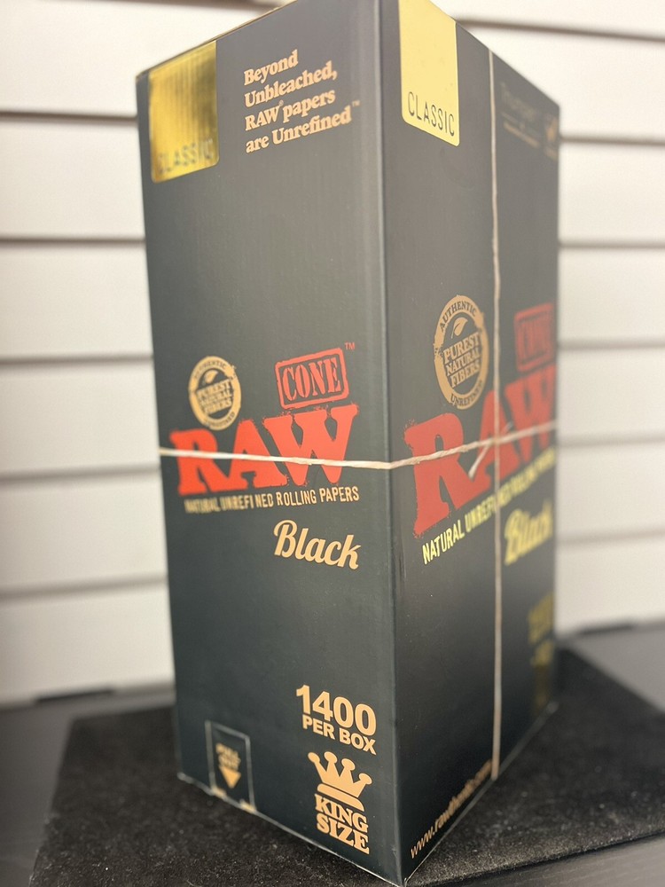 Raw Black Cone. King Size 1,400 Cones A Box