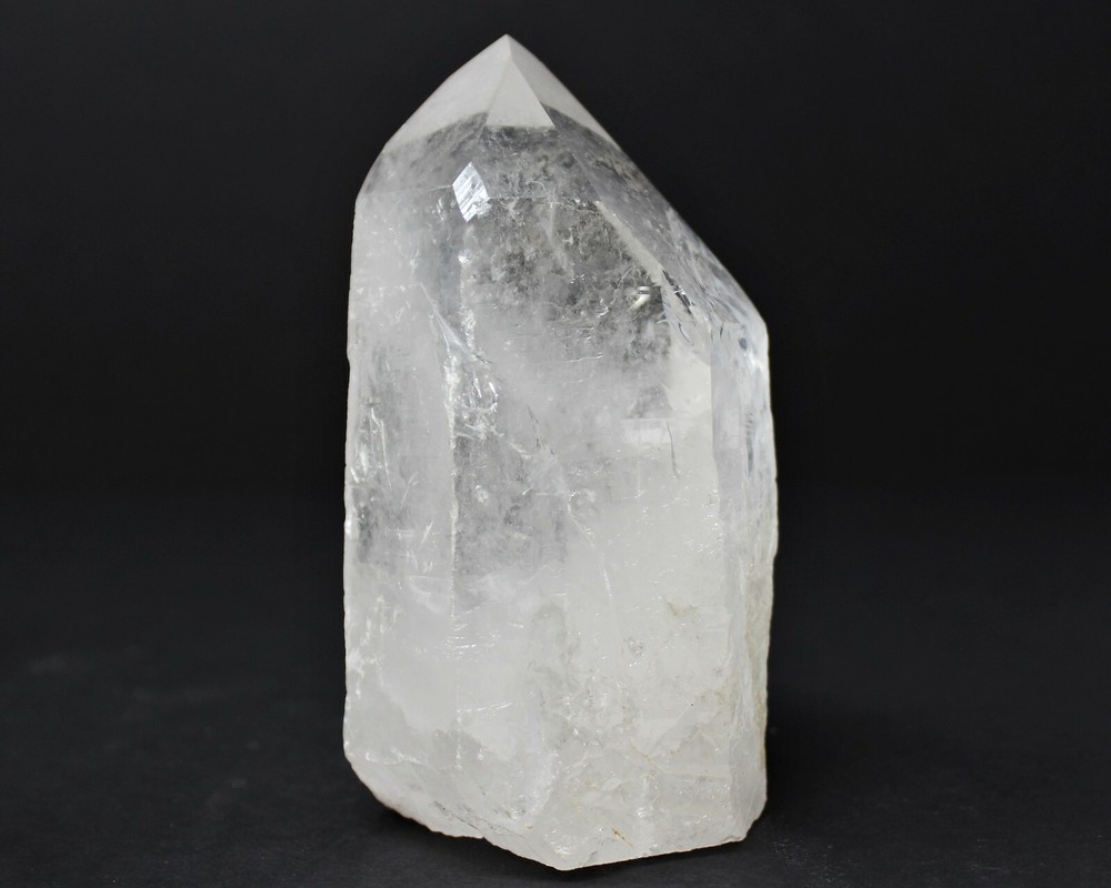 LARGE Clear Quartz Crystal Point with Cut Base - Free Standing Crystal Points