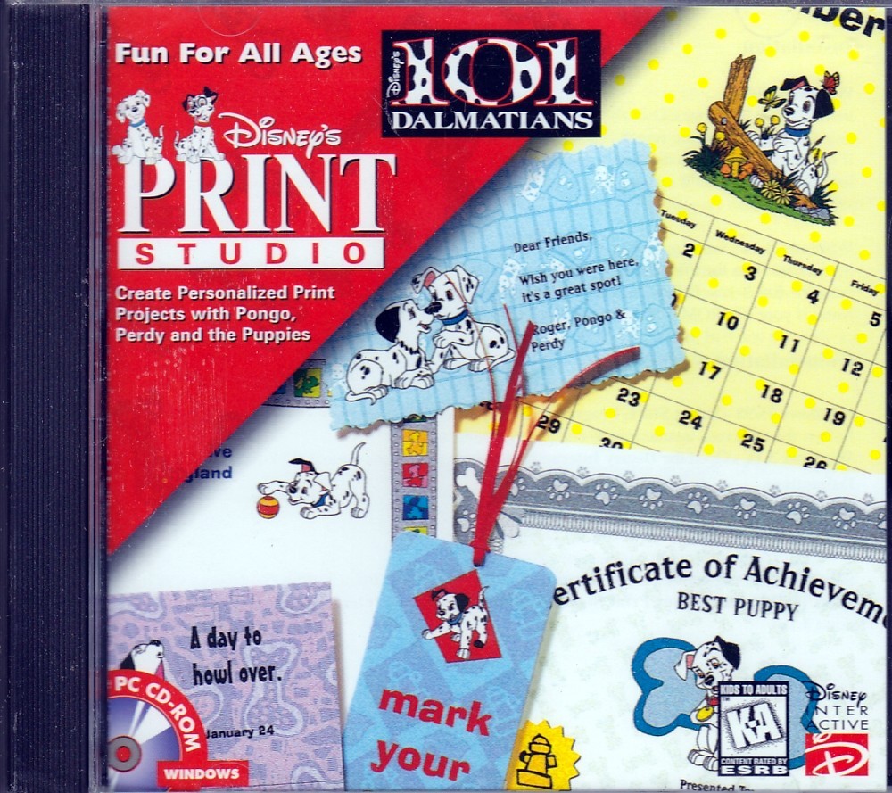 101 Dalmatians Print Studio (customized designs, layouts and text for parties)