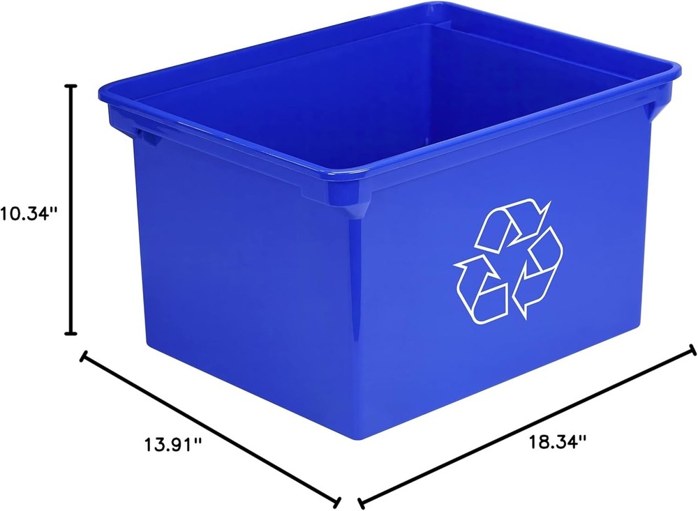 Storex 9 Gallon Recycle Bin Blue 1 Count 61549A01C)