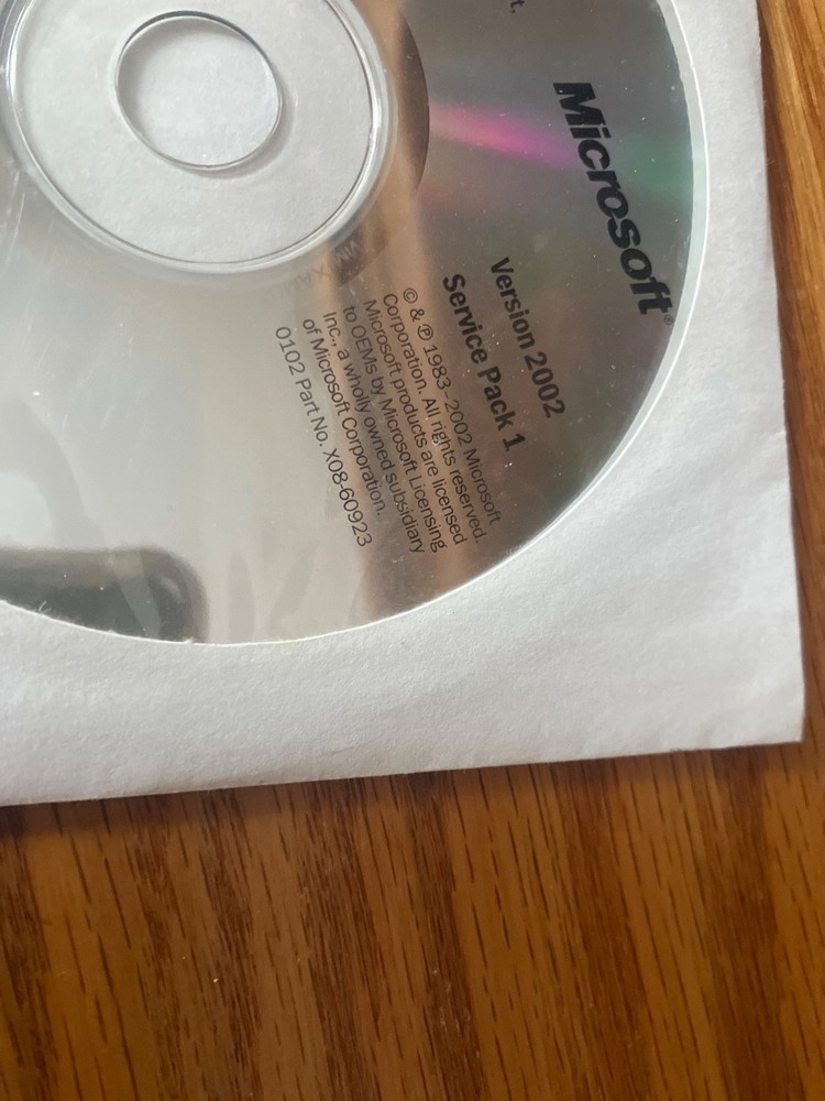 MICROSOFT OFFICE XP VERSION 2002 SERVICE PACK 1 DISC CD. PLUS PRODUCT KEY SEALED