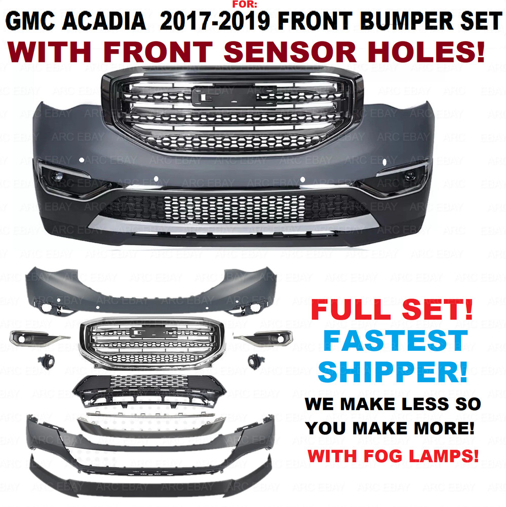 Front Bumper Cover Assembly for 2017 2018 2019 GMC ACADIA WITH SENSORS