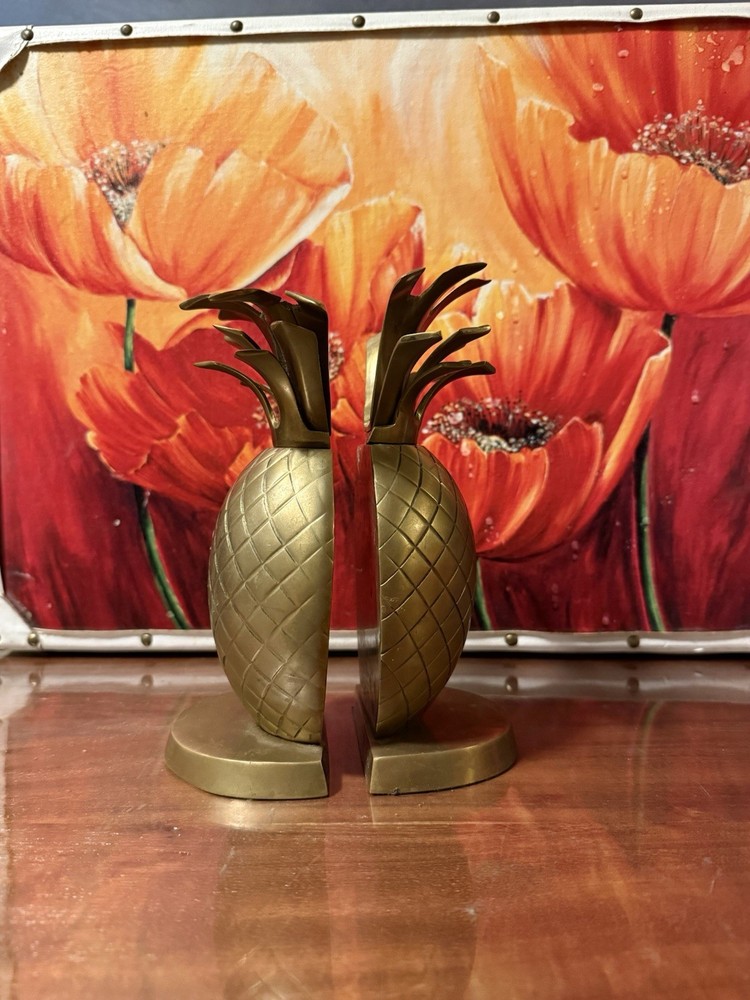 Vintage Brass Pineapple Bookends - a Pair