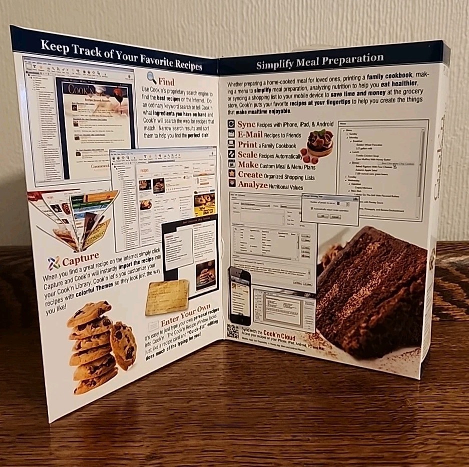 Cook'n Recipe Organizer Version 10 PC & Mac Software CD Internet Recipes