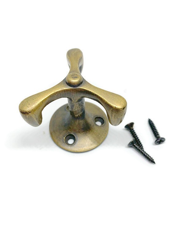 Solid Brass Swivel Hooks Vintage Wardrobe Kitchen Coat Hanger Rotating SPIN